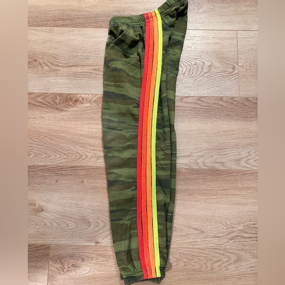 Aviator Nation Camouflage Joggers with Stripes